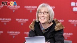 US economist Claudia Goldin, who was awarded the Nobel prize in economics, talks to the press at Harvard University in Cambridge, Massachusetts, on October 9, 2023. (Photo by Lauren Owens Lambert / AFP)