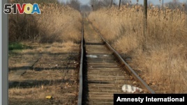 Many Migrants, refugees and asylum seekers follow railroad tracks when they reach the Balkan countries because they lead to towns and cities. Amnesty International says at least 30 have been killed by passing trains over recent months.  (Credit: Amnesty International)