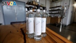 Bottles of Hangar 1 Smoke Point vodka are seen in a distillery in Alameda, California, U.S. November 2, 2021. (REUTERS/Nathan Frandino)