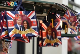 Commemorative items are seen for sale ahead of the upcoming wedding of Britain's Prince Harry and his fiancee Meghan Markle, on Oxford Street in London, Britain, May 11, 2018.