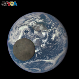 This image shows the far side of the moon, illuminated by the sun, as it crosses between the DSCOVR spacecraft's Earth Polychromatic Imaging Camera (EPIC) camera and telescope, and the Earth - one million miles away. (Credits: NASA/NOAA)