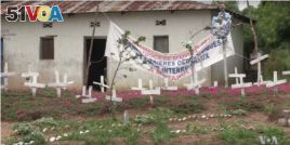 A cemetery in an Eastern Congolese village, where a massacre took place in 2014.
