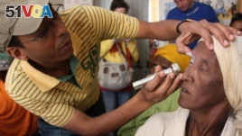 Dr. Amir Bedri examining a trachoma patient. (File)