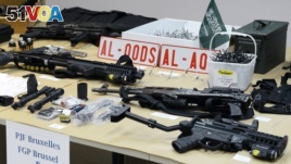Belgian police displayed an arsenal they say was found in the home of a suspected terrorist. (File)