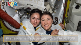 NASA Astronauts Jessica Meir and Christina Koch carried out the first all-female spacewalk on Oct. 18. 2019.