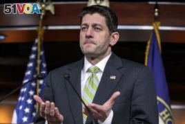 House Speaker Paul Ryan speaks to reporters Friday after failure of health overhaul bill.