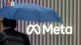 FILE - Logo of Meta Platforms is seen in Davos