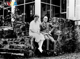 Franklin and Eleanor Roosevelt in Warm Springs, Georgia.