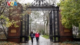 FILE PHOTO -- Students walk on the campus of Yale University in New Haven, Connecticut November 12, 2015. 