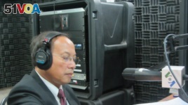 Phay Siphan is a government spokesman in VOA studio in Phnom Penh for Hello VOA.