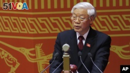 Nguyen Phu Trong was re-elected general secretary of the Communist Party of Vietnam.