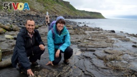 Steve Brusatte and Paige dePolo on the Isle of Skye