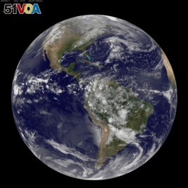 The planet Earth is seen in a photo taken by NOAA's GOES-East satellite on Earth Day, April 22, 2014. (REUTERS/NOAA/)