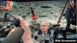 An image showing the U.S. Ambassador to Russia giving a press conference on the moon was used to make a point about propaganda in Russia.