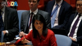 UN Ambassador Nikki Haley speaks to UN Security Council concerning Iran's recent violations of Security Council Resolution 2231.