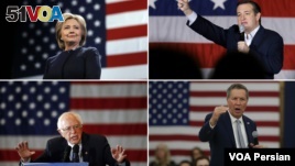 Hillary Clinton, Ted Cruz, John Kasich and Bernie Sanders