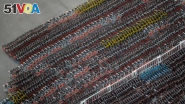 Impounded bicycles from the bike-sharing schemes Mobike and Ofo are seen in Shanghai, China.