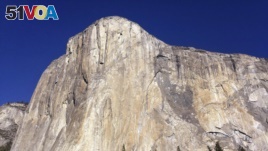 This photo shows El Capitan in Yosemite National Park, Calif. An American rock climber has become the first to climb alone to the top of the wall without ropes or safety gear.