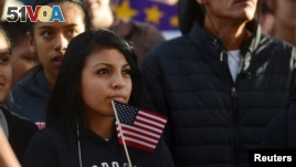 Latino leaders and immigration reform supporters gather on University of Colorado campus to launch a 12-month voter registration campaign to mobilize Colorado's Latino, immigrant and allied voters, Oct. 28, 2015.