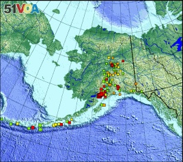 Alaska Earthquake map