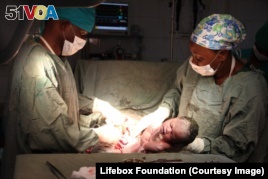 Doctors delivered this baby by emergency Caesarean section. (PHOTO COURTESY OF LIFEBOX)
