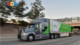 A TuSimple self-driving truck is shown in this undated photo. (Twitter) 