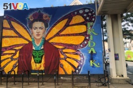 Mural of Mexican artist Frida Kahlo is pictured in the Pilsen neighborhood, initially home to immigrants from eastern Europe and named after the Czech city, in Chicago, Illinois, U.S. September 24, 2019.