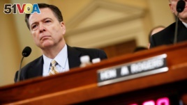Then-FBI Director James Comey testifies before the House Intelligence Committee hearing into alleged Russian involvement in the 2016 U.S. election. 