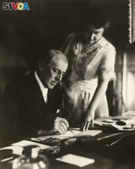 Woodrow Wilson with his second wife, Edith Bolling Galt Wilson