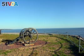 A lone cannon symbolizes the fierce battle that took place on April 12, 1861, when Confederate artillery opened fire on this federal fort in Charleston Harbor, South Carolina, marking it as the day the Civil War began.