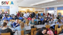 One of the dining halls on the Roger Williams University campus.