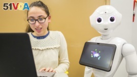 SoftBank Group, in collaboration with SoftBank Robotics America, brings the humanoid robot, Pepper, to students in the San Francisco Unified School District. Students at Galileo Academy of Science and Technology learn how to program robots on Wednesday, D