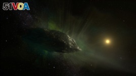 The interstellar comet 2I/Borisov travels through our solar system in an artist's impression obtained by Reuters April 20, 2020. (NRAO/AUI/NSF, S. Dagnello/Handout via REUTERS)