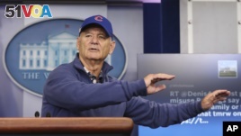 Bill Murray appears at the White House ahead of receiving the Mark Twain Prize.