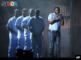 Kendrick Lamar performs at the 58th annual Grammy Awards on Feb. 15, 2016, in Los Angeles.
