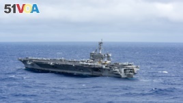 U.S. President Donald Trump has pledged to stop North Korea's stated plans to develop a nuclear missile capable of reaching the United States. The U.S. Navy recently sent a strike group, led by the USS Carl Vinson aircraft carrier, to waters near the Korean Peninsula as a show of force to North Korea.