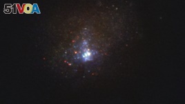 The Kinman Dwarf galaxy, also known as PHL 293B, taken with the NASA/ESA Hubble Space Telescope's Wide Field Camera 3 in 2011, before the disappearance of the massive star. (Image Credit: NASA, ESA/Hubble, J. Andrews (U. Arizona)