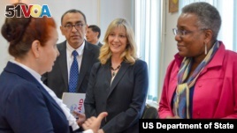 On Wednesday, September 14, 2016, the Ambassador of the United States to Uzbekistan, Pamela L. Spratlen; Deputy Minister of Health, Dr. Laziz Tuichiev; and Chairperson of the Board of the International NGO Charitable Foundation Sog'lom Avlod Uchun, Svetla Inamova announced the arrival of a new food aid shipment.