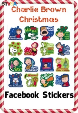 Charlie Brown Christmas Facebook Stickers