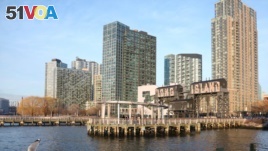 FILE - Long Island City, Queens, N.Y., along the East River is seen Feb. 14, 2019. The area was the proposed site for a new Amazon headquarters until the company announced it would abandon the project.