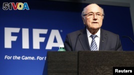 FIFA President Sepp Blatter addresses a news conference at the FIFA headquarters in Zurich, Switzerland, June 2, 2015. (REUTERS/Ruben Sprich)