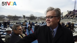 Steve Bannon, appointed chief strategist and senior counselor to President-elect Donald Trump, arrives on Capitol Hill in Washington, Jan. 20, 2017, for the presidential Inauguration of Trump.