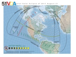 Path of total eclipse on August 21, 2017. (NASA)