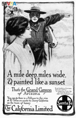 A Santa Fe Railroad magazine advertisement, 1910