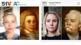 Selfies of Kate Hudson and Kristen Bell using Google Arts and Culture app.