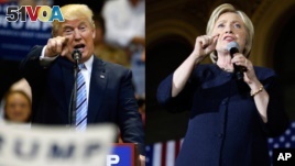 FILE - Republican presidential candidate Donald Trump (L) and his Democratic rival Hillary Clinton are seen in a combination photo.