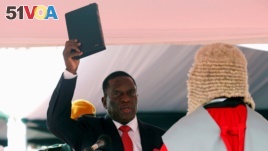 Emmerson Mnangagwa is sworn in as Zimbabwe's president in Harare