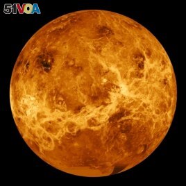 FILE - This image made available by NASA shows the planet Venus made with data produced by the Magellan spacecraft and Pioneer Venus Orbiter from 1990 to 1994.