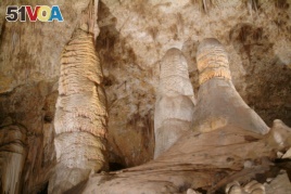 The Giant Dome is considered a column as it meets up with the ceiling. The nearly identical Twin Domes come up just short and are stalagmites.