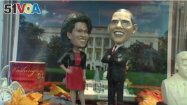 Items related to President Barack Obama and First Lady Michelle Obama have been hot sellers in Washington D.C. (VOA)